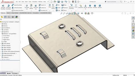 add sheet metal tool to solidworks|sheet metal modeling in SolidWorks.